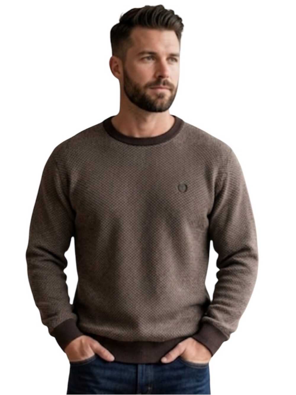 Chaps Ralph Lauren Lambswool Brown Crewneck Sweater Vintage XL Academia
X